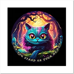 Cheshire Cat Alice in Wonderland Can you stand on your head? Posters and Art